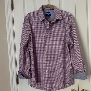 Egara Lavender and White Plaid Casual Shirt